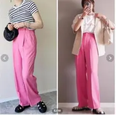 GU　カラースラックス　ピンク　サイズL　706