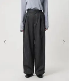 ツイードライク バックゴムワイドパンツ ウォッシャブル
