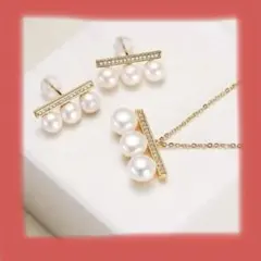 ✨新品未使用✨　パールネクレス、ピアスセット　大人綺麗　上品冠婚葬祭