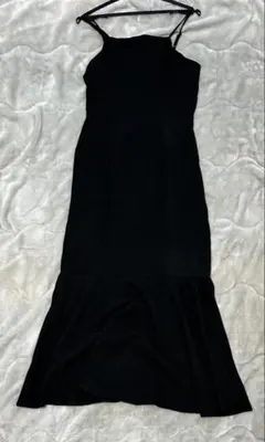 【Louere】キャミソールロングワンピース　ブラック