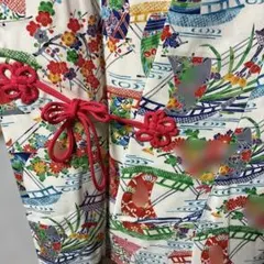 E*4様 作務衣服、羽織り、琉球小紋 柄、多色花柄、しつけ糸有り、新品美品、高級