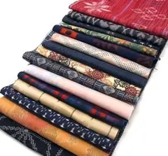 s014 ◆正絹・紬・着物解き・はぎれ・15枚セット