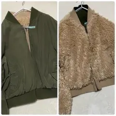 JEANASIS リバーシブル　ファー　グリーン MA-1 アウター　ジャケット