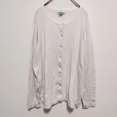 Croft & Barrow ホワイト 長袖 カーディガン L クルーネック