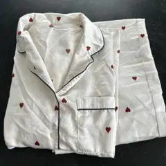 GUサテンパジャマ　ハート柄