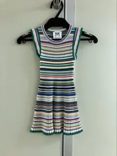 〓MILLY〓 MINIS マルチカラー ボーダー レーヨン ニット ワンピースのサムネイル
