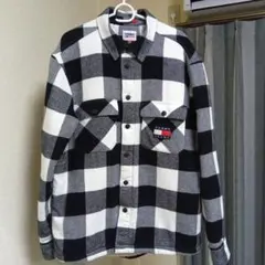 TOMMY JEANS チェック柄 フリースオーバーシャツ M