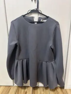 【オペークドットクリップ】ペプラムデザイントップス