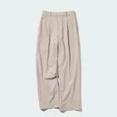 UNIQLO タックワイドパンツ　丈長め　M　ユニクロ　きれいめ　当日発送
