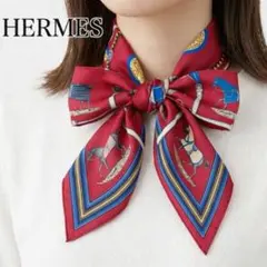 P782 新品未使用 エルメス シルク100% 馬柄 馬着 スカーフ レディース