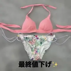 レア 新品 ヴィクトリアシークレット レディース 水着 32B/XS 花柄 Victoria's Secret - レア 新品 ヴィクトリアシークレット 白