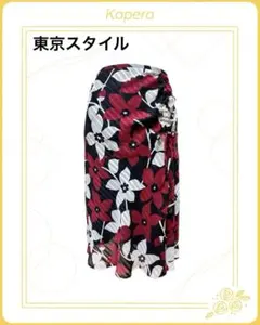 未使用品✨昭和レトロ 東京スタイル 花柄タイトスカート 赤 黒