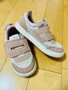 【IFME】ピンクスニーカー レース模様 18cm 女の子