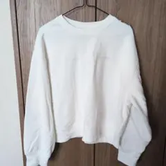 H&M ボタン付きホワイトスウェット M