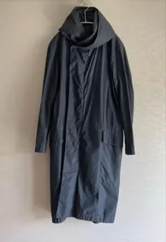【TRANSIT PAR-SUCH】紺色フード付きロングコート綿100%サイズ2