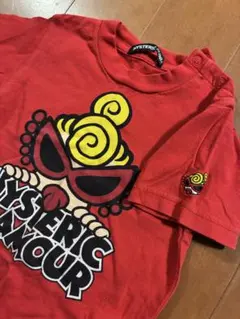 90㎝　HYSTERIC MINI キャラクターTシャツ 赤　ヒスミニ