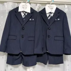 ネイビー ストライプ スーツセット 2着