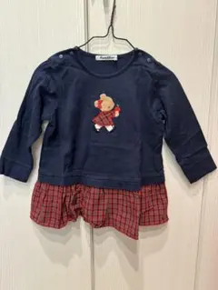 familiar チュニック　ネイビー くま　長袖Tシャツ　90