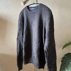 Polo Ralph Lauren ニットセーター チャコール グレー 古着 L