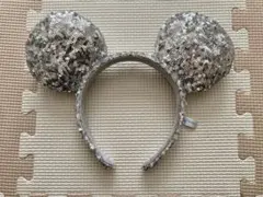 ミッキー耳カチューシャ シルバー スパンコール