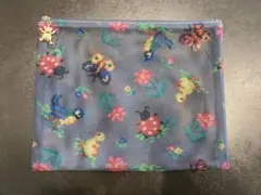 【美品】フェイラー　ハイジメッシュポーチ　グレー　20×25cm