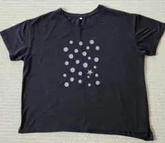 ブラック ドット柄 Tシャツ LLサイズ