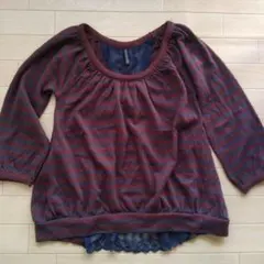 長袖ボーダートップス フリーサイズ