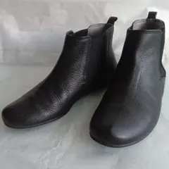 sava savaブラックレザー サイドゴアブーツ23cm