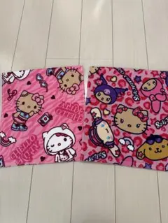 サンリオ　日焼けキティ キャラクターズ　フェイスタオル　２枚セット　新品