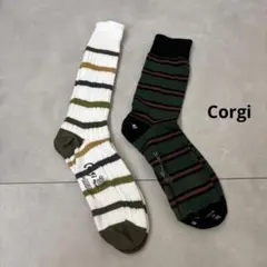 【未使用】Corgiソックス Mサイズ　ボーダー　2点セットのサムネイル