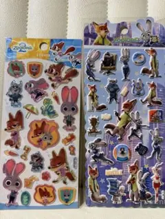 ズートピアの柔らかいふっくらシールと平面PVCステッカーセット⑤