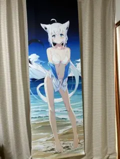 ホロライブ 等身大タペストリー 白上フブキ 凪白みと 水着　コミケ　白 ホロライブ 白上フブキ 水着 等身大タペストリー - メルカリ