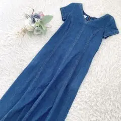 美品ローラアシュレイ デニムワンピース 綺麗なシルエット