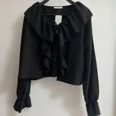 新品タグ付きフリルデザイン長袖カーディガン
