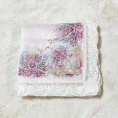 NINA RICCI ハンカチ ピンク 花柄 レース