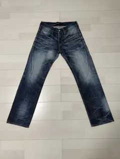 ブルーウェイジーンズ ダークブルー ストレートデニム フェード加工　希少品
