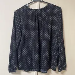 ユナイテッドアローズ⭐︎幾何学模様 長袖ブラウス ネイビー