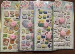 肉球　シマエナガ　くま　猫　などぷにぷにシール 4枚セット もちもち