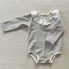 ♡レース襟ボーダーロンパース♡