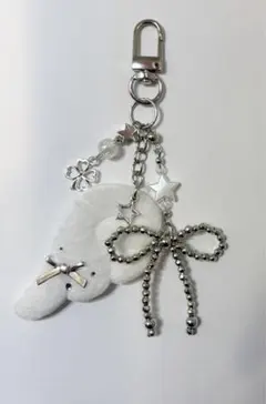 ビーズキーホルダー チャーム ウィッシュコア リボン スクバ 星 羽 韓国