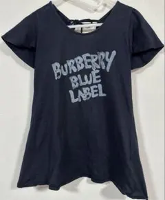 BURBERRY ネイビー 半袖　バーバリー y2k ロゴ　バレエコア