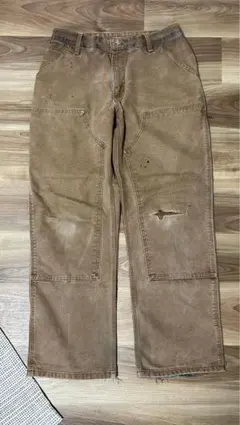 美フェードUSA製 襤褸ペンキcarhartt ダブルニー ペインターパンツ