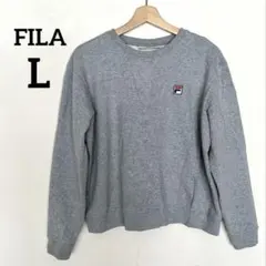 FILA グレー クルーネック トレーナー【L】ユニセックストップス　カジュアル