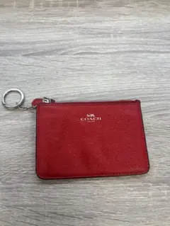 COACH コーチ コインケース レッド キーリング付き