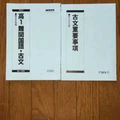 駿台 高1難関国語・古文 古文重要事項 2冊セット