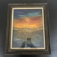 佐藤幸蔵 『巡礼』 厚塗り 重厚な筆致 示現会会員 珍品 油彩画 額装