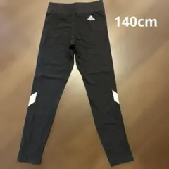 adidas ブラック ボトムス (レギンス) ホワイトストライプ　140㎝