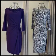 ラルフローレン ワンピース2点セット（パープル／幾何学模様）