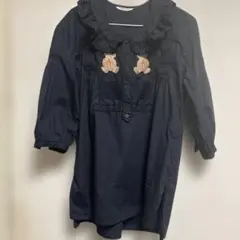ワンダフルワールド　くま刺繍 5分袖ブラウスのサムネイル