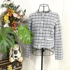 うに様専用 ユニクロ　UNIQLO ニットショートジャケット　ノーカラー　M